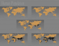 Human population increase map