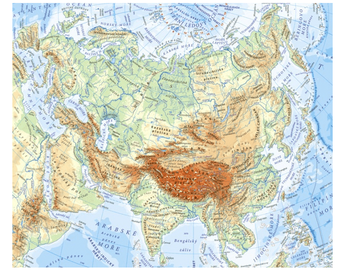 Slepá mapa Asie Quiz