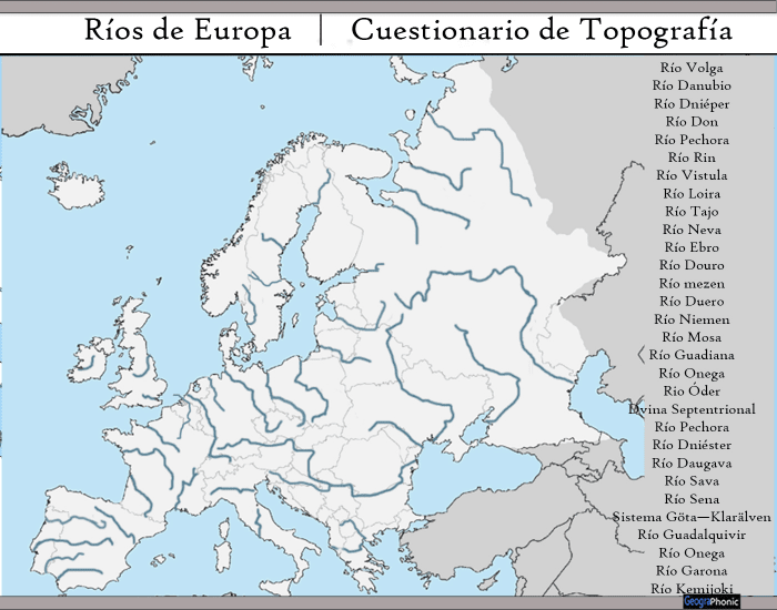 mapa da europa com rios