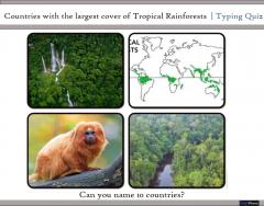Name the countries with Tropical Rainforest cover