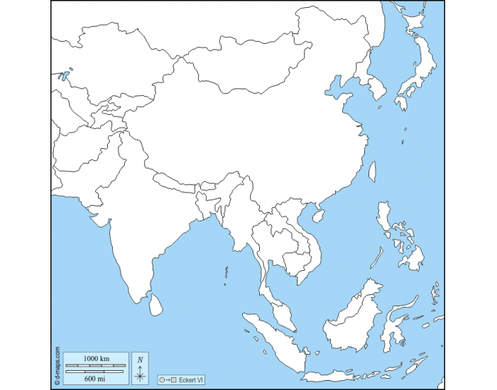 Map of India and Surrounding Areas Quiz