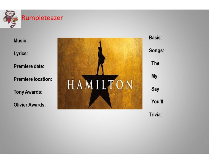 Musicals: Hamilton Quiz