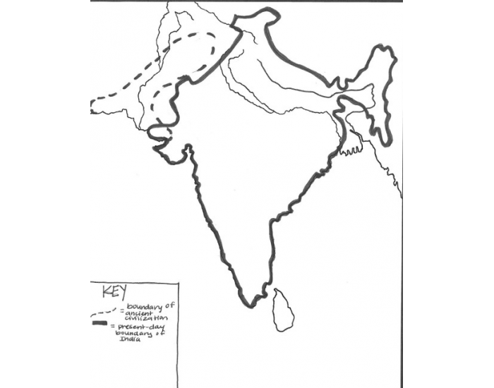 Ancient India Map Practice — Printable Worksheet