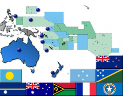 West Oceania by Flag, Capital and Country