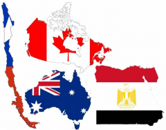 The three biggest cities in Canada, Australia, Chile and Egypt