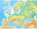 Mapa Konturowa Europy-113 punktów.