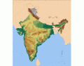 India (physical) #1 - Topography and Non-Water Features