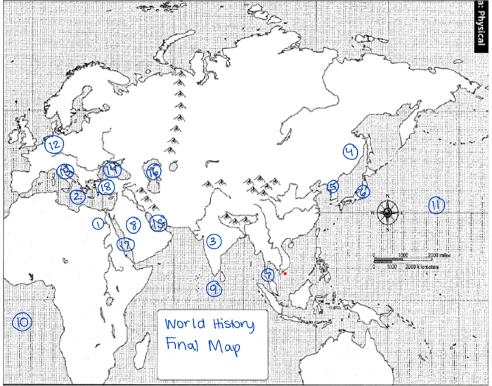 World History 1 Final Map Printable Worksheet