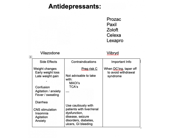Ssri Worksheet SSRI's Quiz