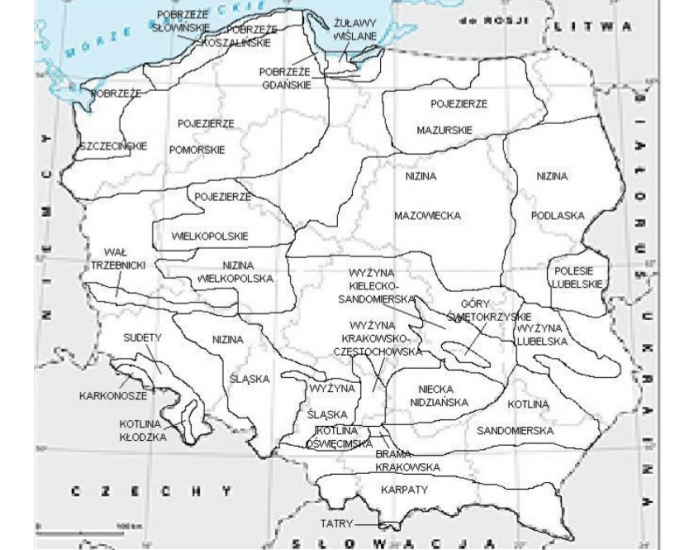 Na Mapie Przedstawiono Fragment Jednej Z Krain Geograficznych Polski Stolice krain geograficznych Polski Quiz