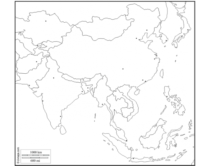 India Political Map — Printable Worksheet