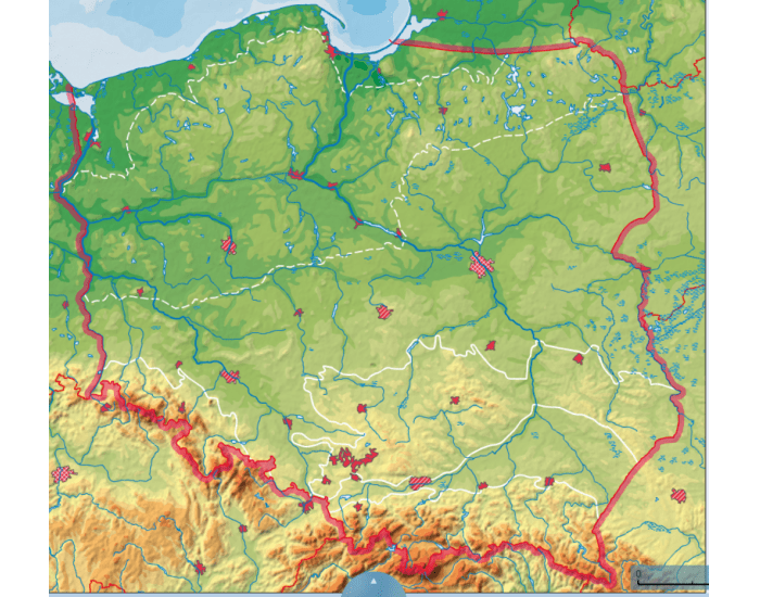 Mapa Polski - krainy geograficzne Quiz