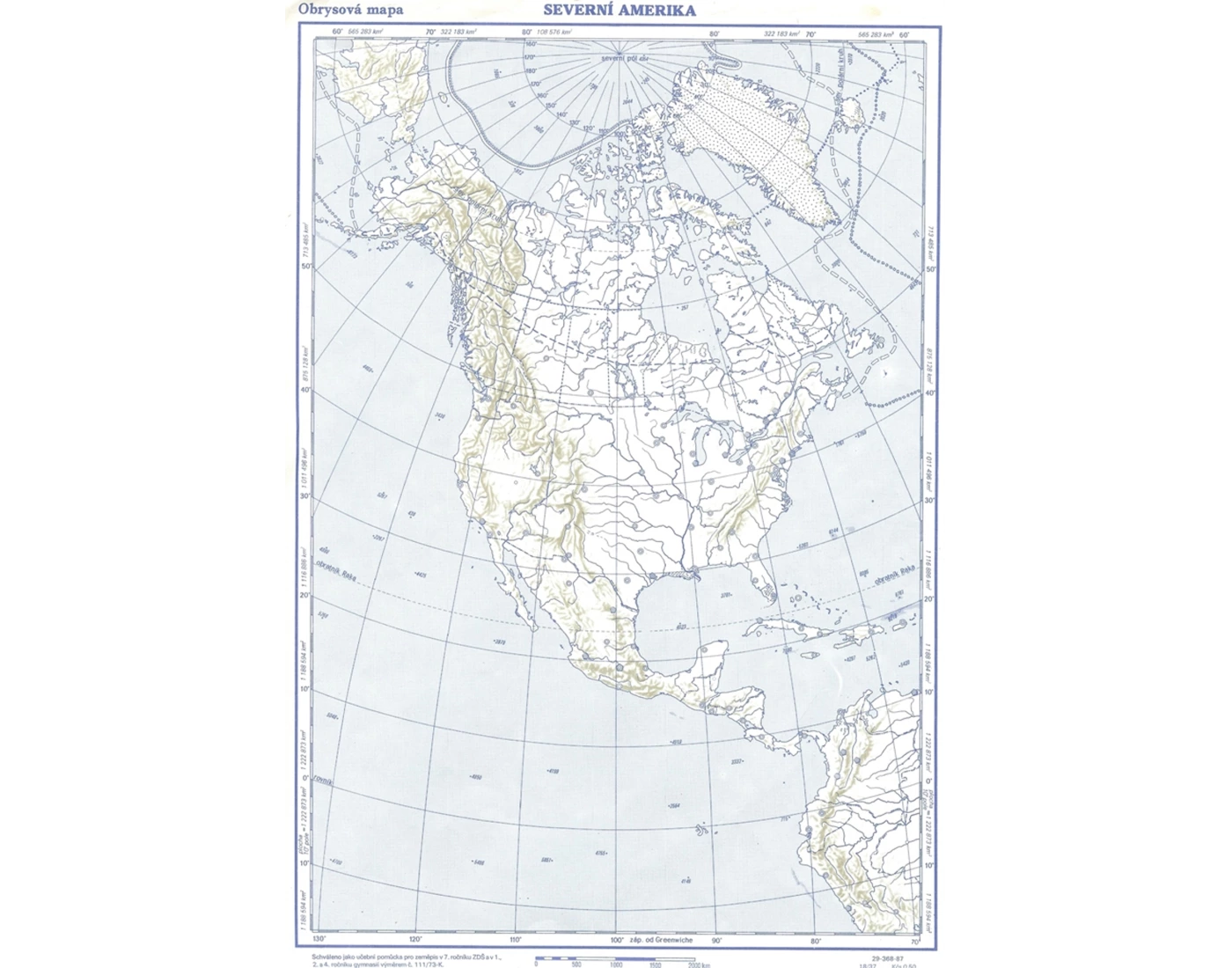 Obrysová Mapa Severní Ameriky Quiz 2613