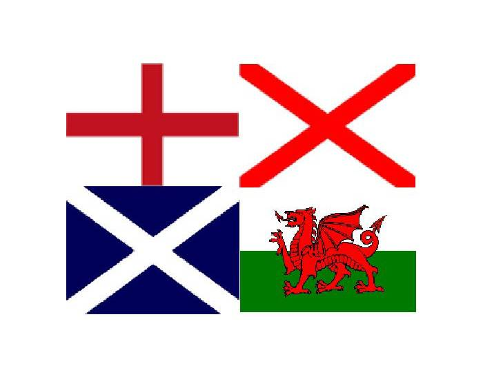 Uk Three Flags The 4 flags of the United Kingdom — Printable Worksheet
