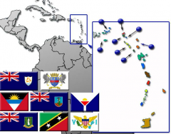 Caribbean Leeward Islands by Flag, Capital and Country
