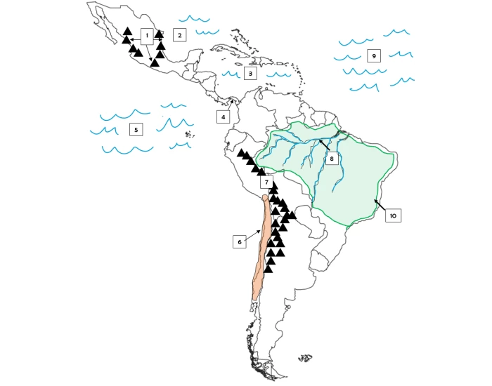 Latin America Physical Map Quiz Latin America Physical Map Quiz