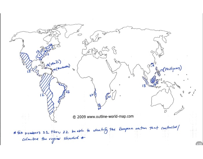 AP World (map 1) Chapter 3-4 Quiz