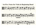 1st Five Viola Notes for Beginning Band