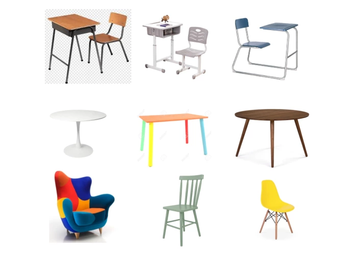 desks, tables and chairs. Quiz