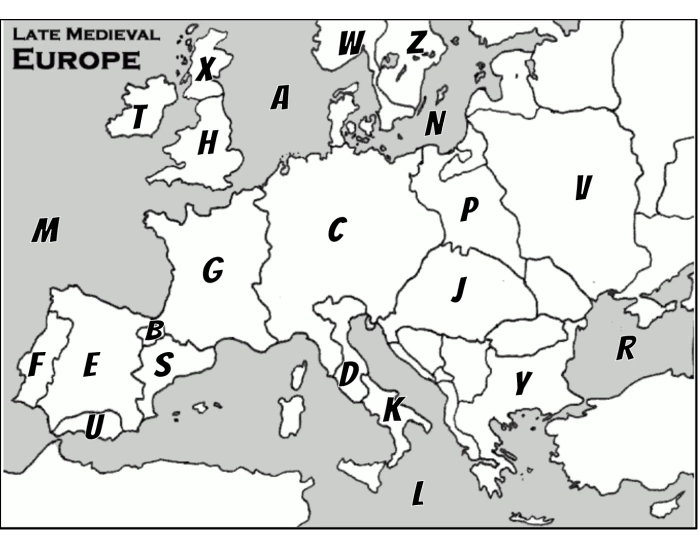 Middle Ages Europe Map Quiz