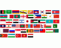 Las banderas de Asia.