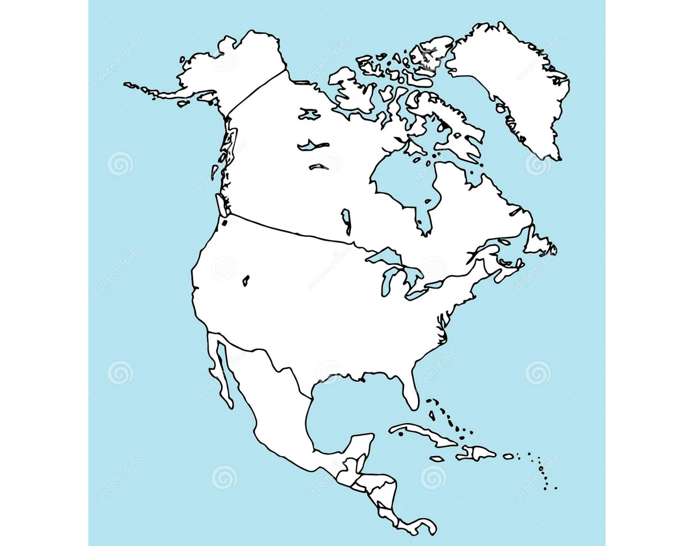 mapa polityczna Ameryka Północna — Printable Worksheet