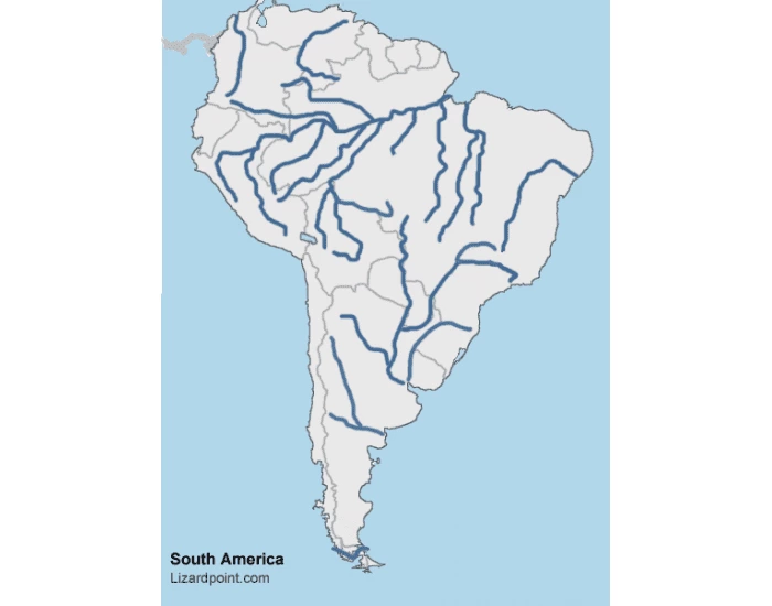 Mapa Riek južná amerika rieky Quiz