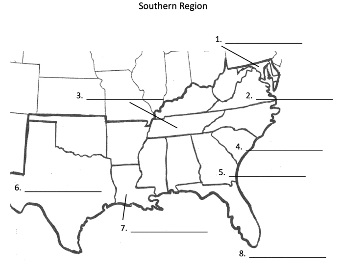 Focused Southern States Quiz