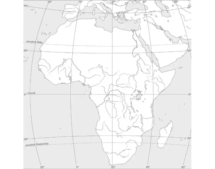 Sprawdzian Z Historii Afryki Państwa I Stolice Afryka - mapa konturowa — Printable Worksheet