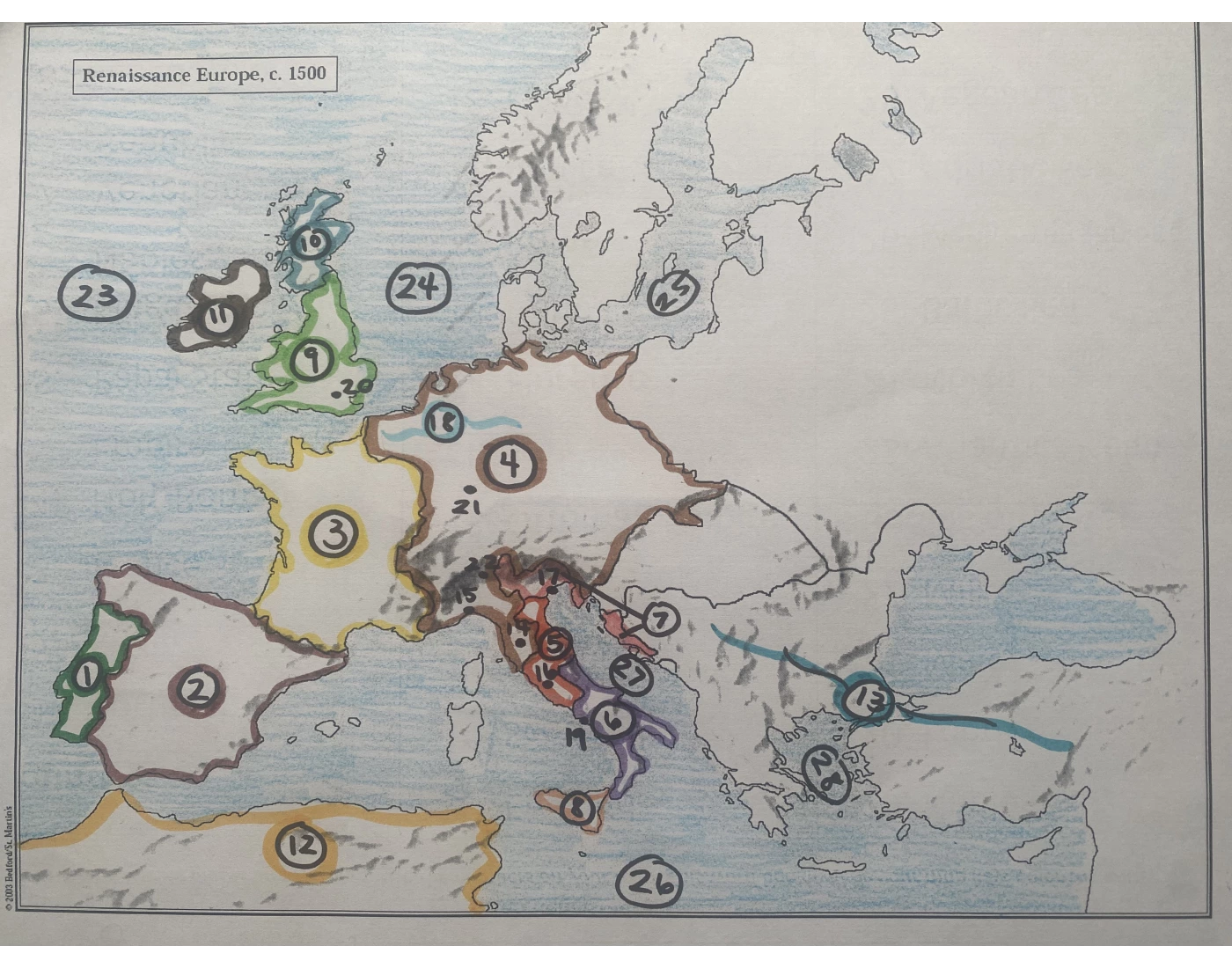 Interactive Renaissance Map Worksheet european renaissance map activity Quiz
