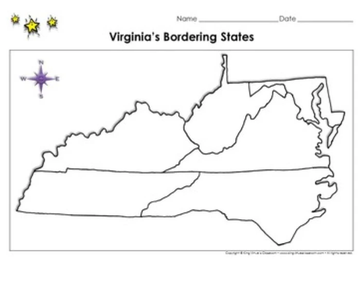 virginia-s-bordering-states-map-printable-worksheet for Free Printable 5 Regions Of Virginia Worksheet Virginia's Bordering States Map β Printable Worksheet for Free Printable 5 Regions Of Virginia Worksheet