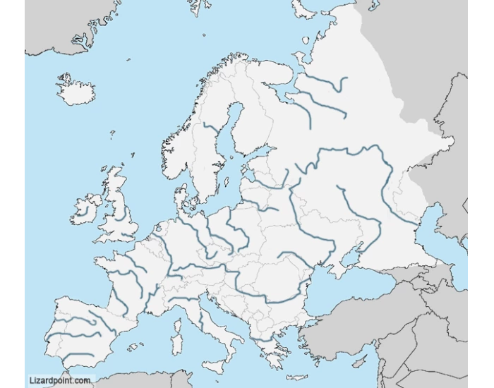 Slepá mapa vodstvo Európy Quiz