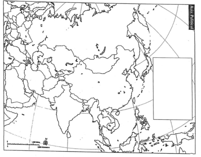 Central East-Asia Map: Seas, Rivers, & Areas Quiz