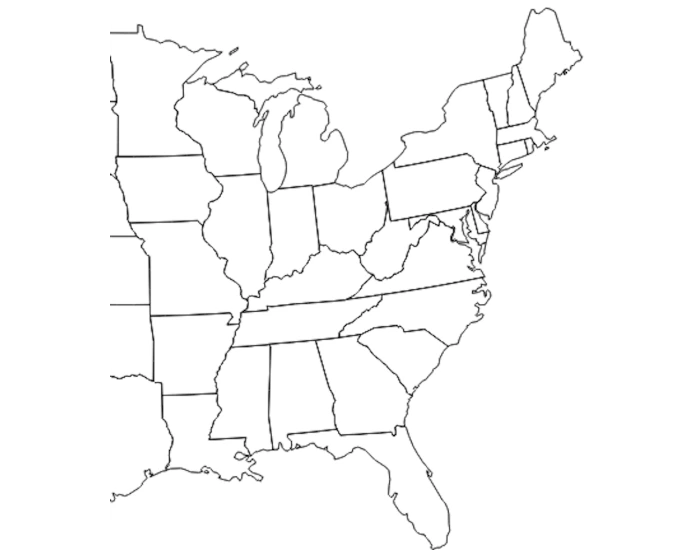 U.S. History Map Test Dr. Mortenson OBU (East) Quiz