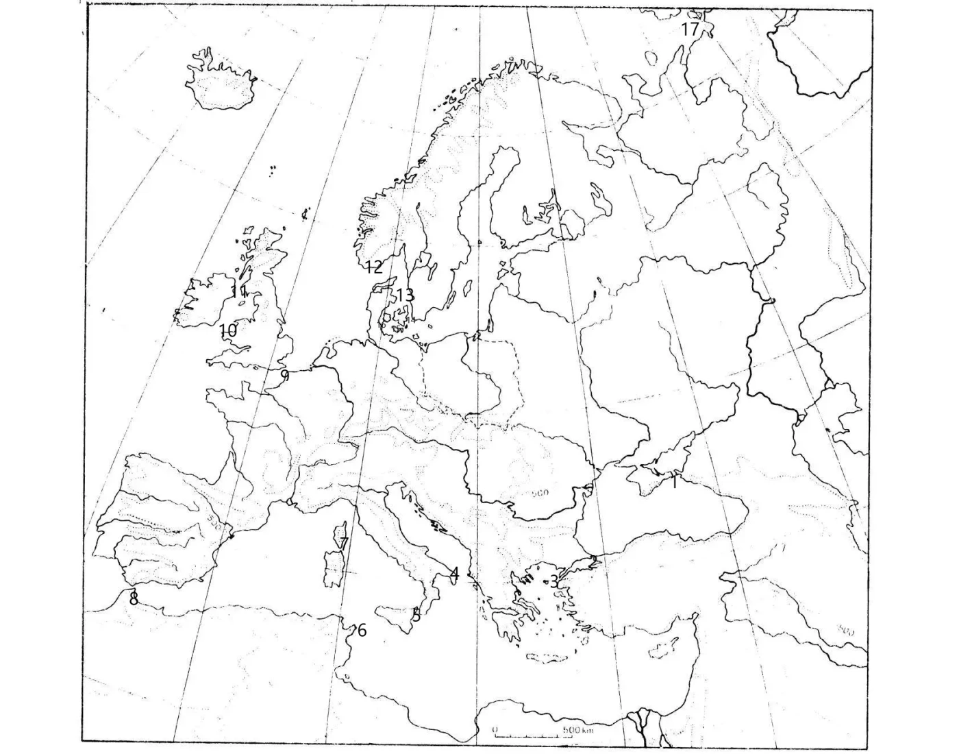 mapa eurpy fizil Quiz