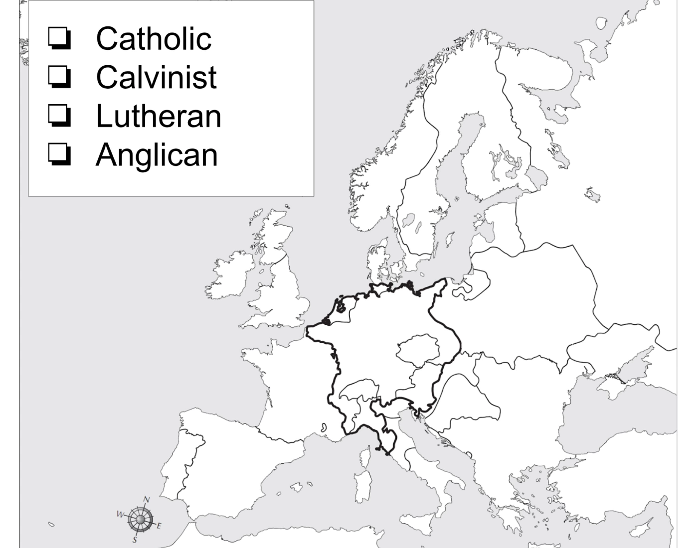 Protestant Reformation CITIES Map Quiz