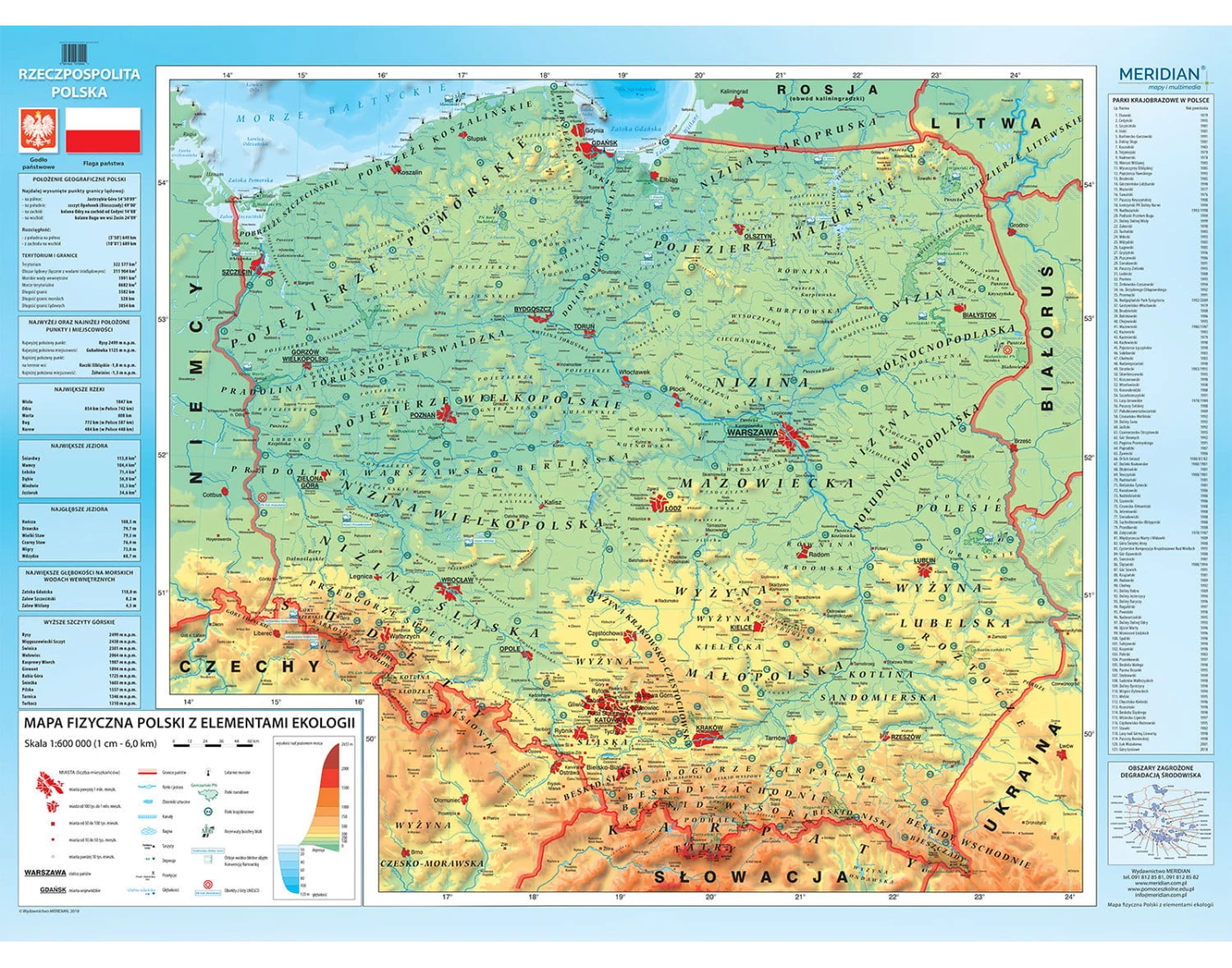 Polska - mapa fizyczna (bez rzek) Quiz