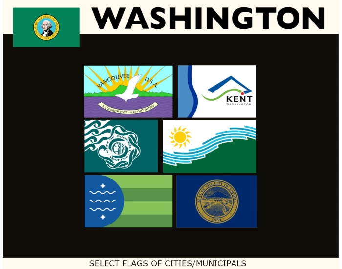 City Flags Washington Cities' Flags Quiz