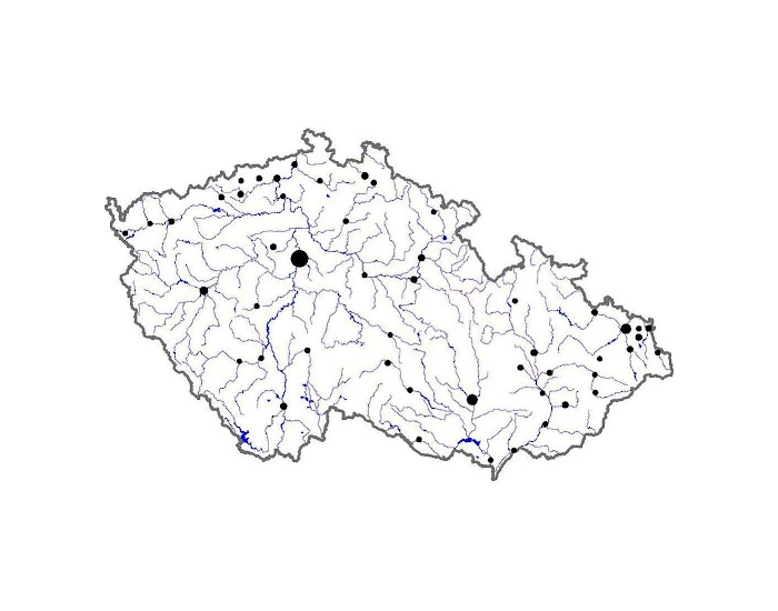 Slepá mapa sídel Česka 3 (CZ, ČR) Quiz